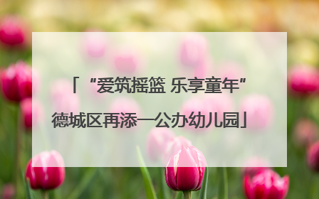 “爱筑摇篮 乐享童年”德城区再添一公办幼儿园