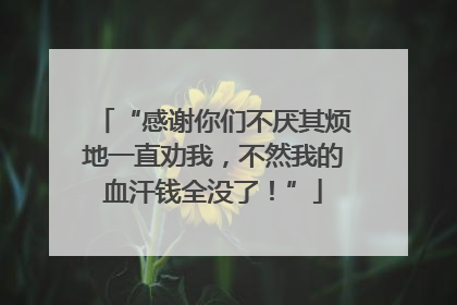 “感谢你们不厌其烦地一直劝我，不然我的血汗钱全没了！”