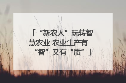 “新农人”玩转智慧农业 农业生产有“智”又有“质”