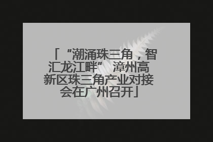 “潮涌珠三角，智汇龙江畔” 漳州高新区珠三角产业对接会在广州召开