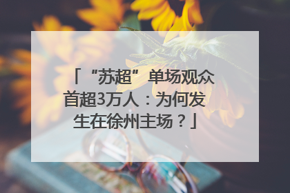 “苏超”单场观众首超3万人：为何发生在徐州主场？