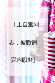 王自堂同志，被撤销党内职务