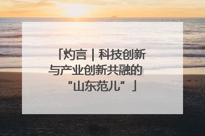 灼言｜科技创新与产业创新共融的“山东范儿”