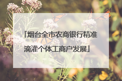 烟台全市农商银行精准滴灌个体工商户发展