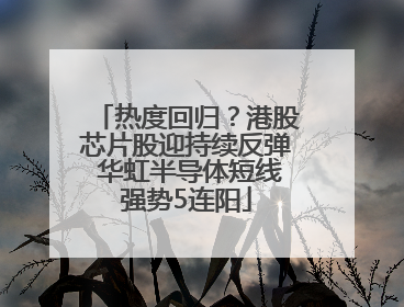 热度回归？港股芯片股迎持续反弹 华虹半导体短线强势5连阳