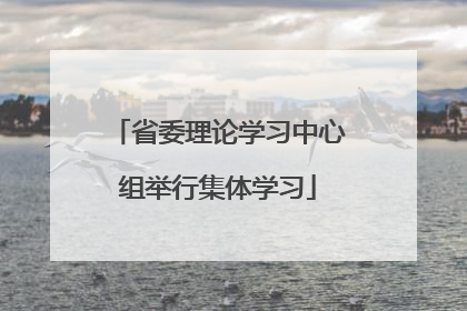 省委理论学习中心组举行集体学习