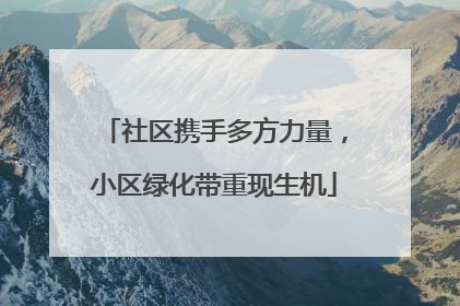 社区携手多方力量，小区绿化带重现生机