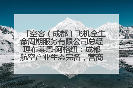 空客（成都）飞机全生命周期服务有限公司总经理布莱恩·阿格纽：成都航空产业生态完备，营商环境优势显著