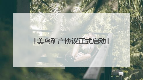 美乌矿产协议正式启动