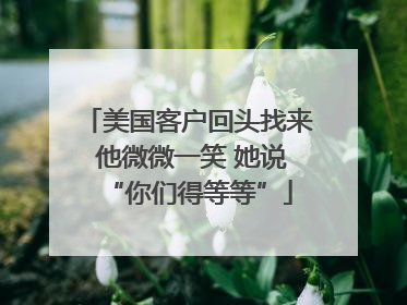 美国客户回头找来 他微微一笑 她说“你们得等等”