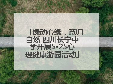 绿动心缘，意归自然 四川长宁中学开展5•25心理健康游园活动