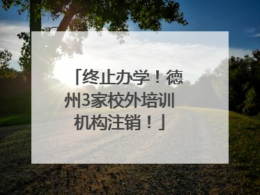 终止办学！德州3家校外培训机构注销！