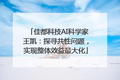 佳都科技AI科学家王凯：探寻共性问题，实现整体效益最大化