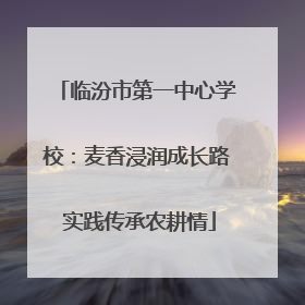 临汾市第一中心学校：麦香浸润成长路 实践传承农耕情