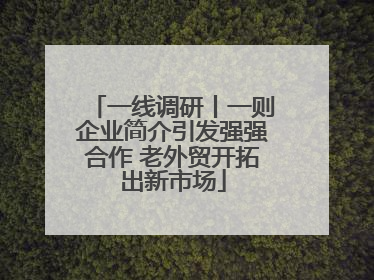 一线调研丨一则企业简介引发强强合作 老外贸开拓出新市场