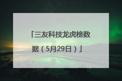 三友科技龙虎榜数据（5月29日）
