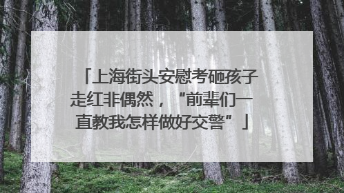 上海街头安慰考砸孩子走红非偶然，“前辈们一直教我怎样做好交警”