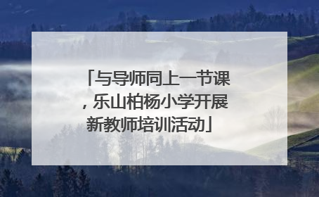 与导师同上一节课，乐山柏杨小学开展新教师培训活动