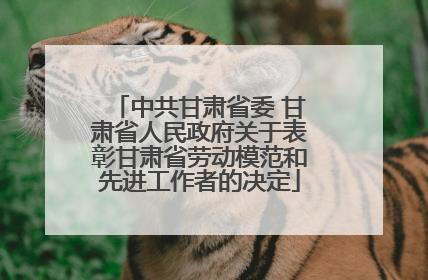 中共甘肃省委 甘肃省人民政府关于表彰甘肃省劳动模范和先进工作者的决定