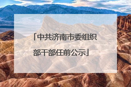 中共济南市委组织部干部任前公示