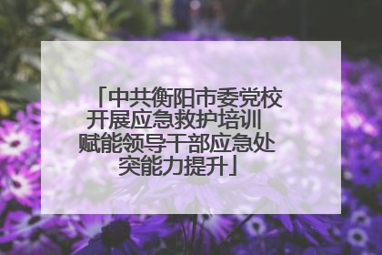 中共衡阳市委党校开展应急救护培训 赋能领导干部应急处突能力提升