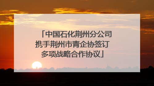 中国石化荆州分公司携手荆州市青企协签订多项战略合作协议