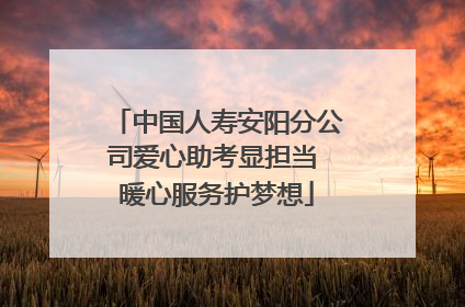 中国人寿安阳分公司爱心助考显担当 暖心服务护梦想