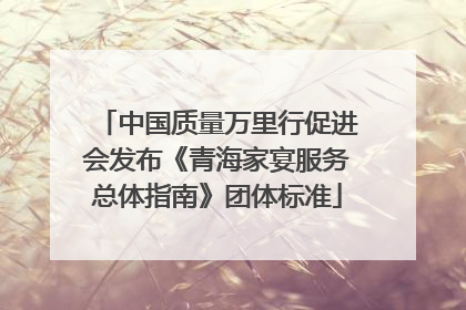 中国质量万里行促进会发布《青海家宴服务总体指南》团体标准