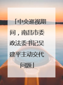 中央巡视期间，南昌市委政法委书记吴建平主动交代问题