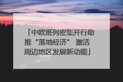 中欧班列密集开行助推“落地经济” 激活周边地区发展新动能