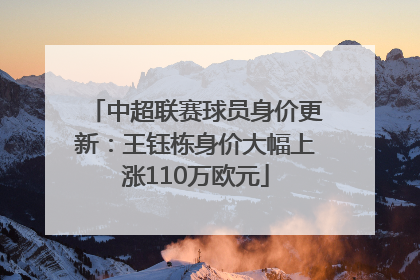 中超联赛球员身价更新：王钰栋身价大幅上涨110万欧元