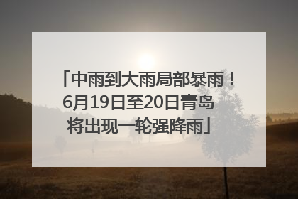 中雨到大雨局部暴雨！6月19日至20日青岛将出现一轮强降雨