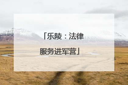 乐陵：法律服务进军营