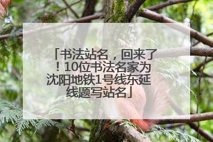 书法站名，回来了！10位书法名家为沈阳地铁1号线东延线题写站名
