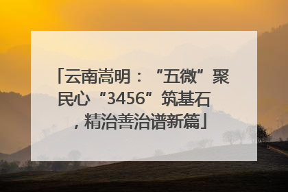 云南嵩明：“五微”聚民心“3456”筑基石，精治善治谱新篇
