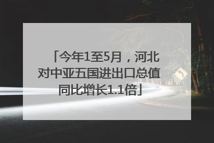 今年1至5月，河北对中亚五国进出口总值同比增长1.1倍