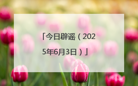 今日辟谣（2025年6月3日）