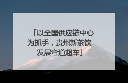 以全国供应链中心为抓手，贵州新茶饮发展弯道超车
