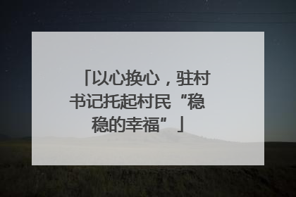 以心换心，驻村书记托起村民“稳稳的幸福”