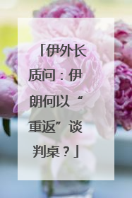 伊外长质问：伊朗何以“重返”谈判桌？