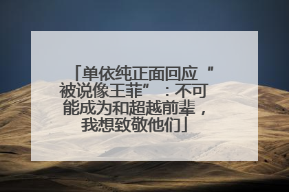 单依纯正面回应“被说像王菲”：不可能成为和超越前辈，我想致敬他们