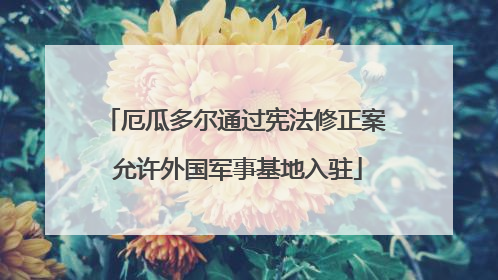 厄瓜多尔通过宪法修正案 允许外国军事基地入驻