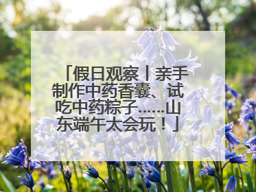 假日观察丨亲手制作中药香囊、试吃中药粽子……山东端午太会玩！