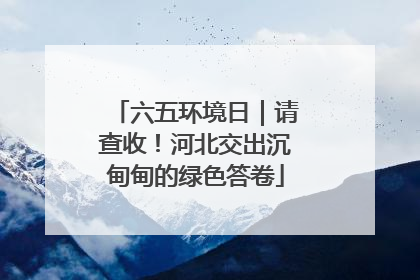 六五环境日｜请查收！河北交出沉甸甸的绿色答卷