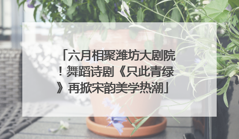 六月相聚潍坊大剧院！舞蹈诗剧《只此青绿》再掀宋韵美学热潮