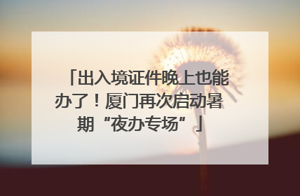 出入境证件晚上也能办了！厦门再次启动暑期“夜办专场”