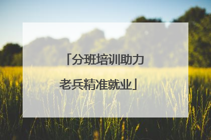分班培训助力老兵精准就业