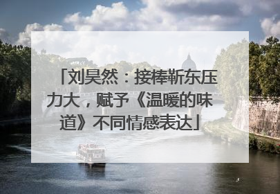 刘昊然：接棒靳东压力大，赋予《温暖的味道》不同情感表达