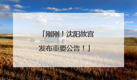 刚刚！沈阳故宫发布重要公告！