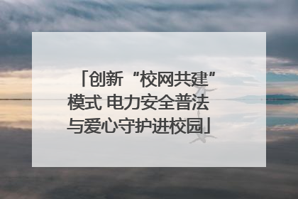 创新“校网共建”模式 电力安全普法与爱心守护进校园